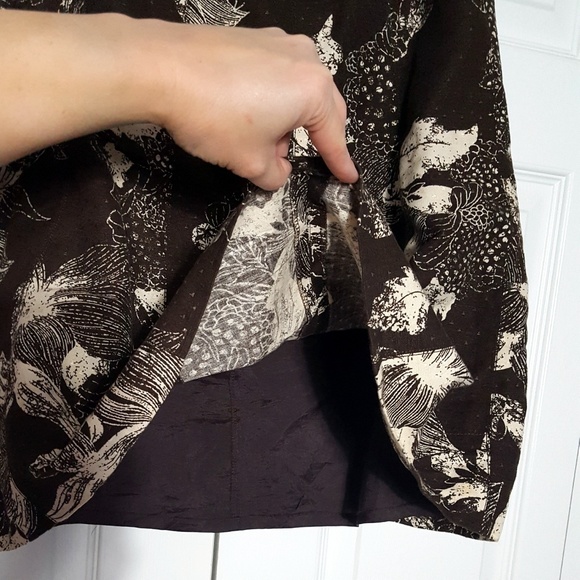 Ann Taylor Linen Blend Floral A-Line Skirt - Picture 4 of 6